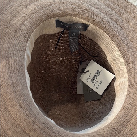 Vince Camuto Beige Wool Fedora Hat with snakeskin band OS never worn NWT - Picture 5 of 6